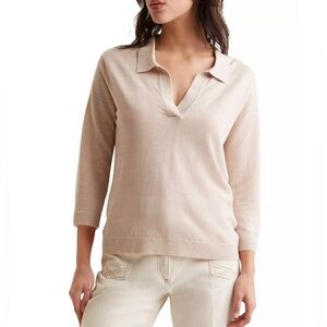 Gerard Darel Lealine Linen Polo Sweater Size M